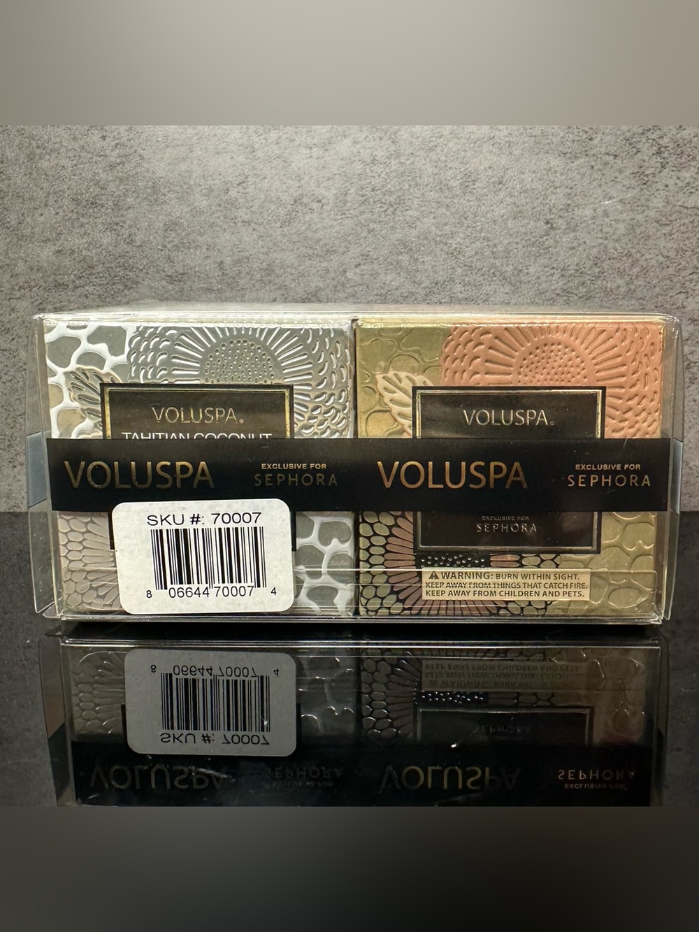 Voluspa Tahitian Coconut Vanilla & Vanilla Latte Candle Set - Picture 2 of 2